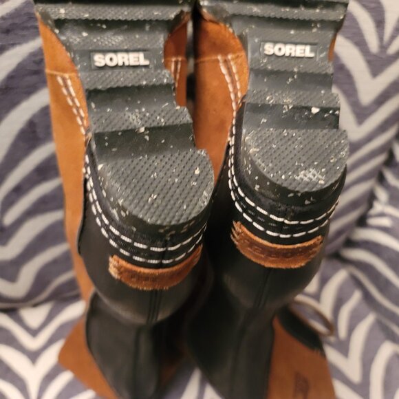 SOREL CATE THE GREAT WEDGE Tall ELK /BLACK • Winter SNOW RAIN BOOTS US SIZE 7 - Picture 14 of 16